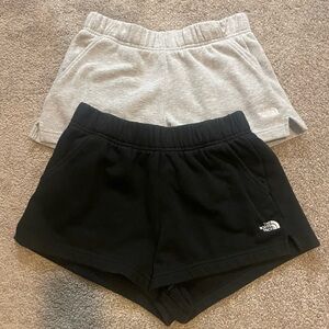 The North Face Black and Light Gray Shorts Duo - Women’s Half Dome Fleece Shorts